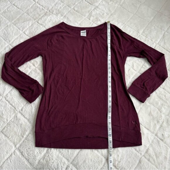 Victoria's Secret PINK | Burgundy Long Sleeve Tee | Size Small - Picture 8 of 8